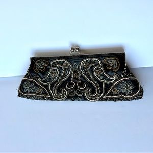 Black Beaded Apt 9 Clutch-